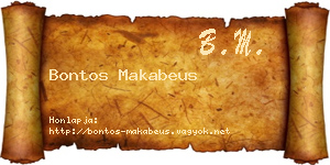 Bontos Makabeus névjegykártya